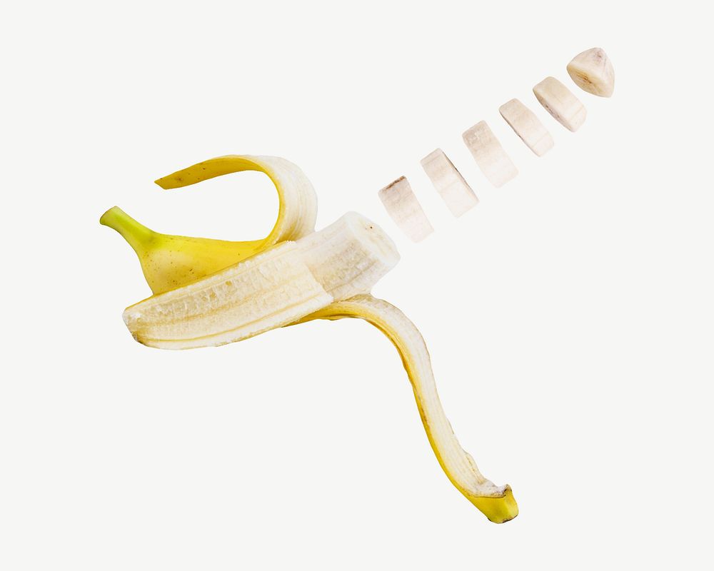 Sliced banana design element psd