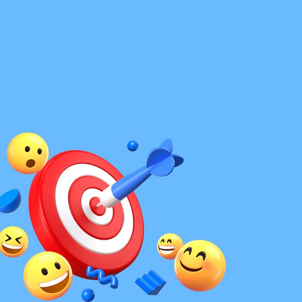 Business target background, 3D emoticons graphic