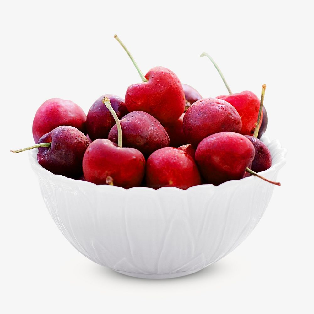 Bowl of cherries  collage element