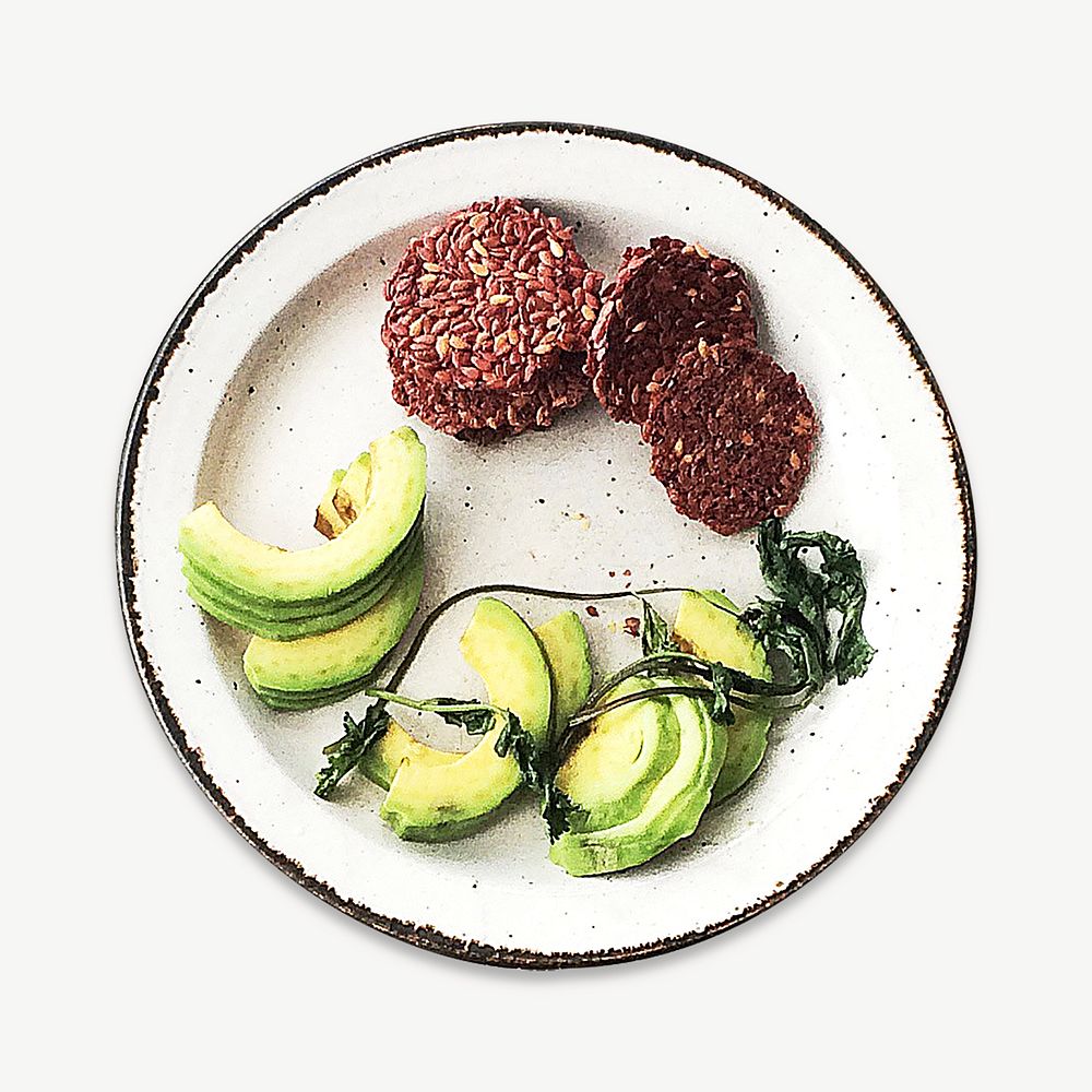 Healthy vegan breakfast psd collage element
