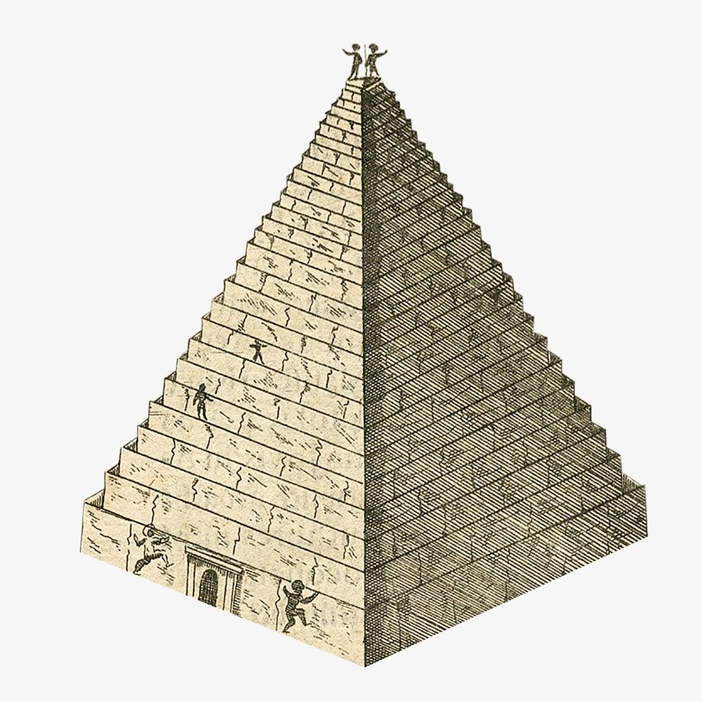 Vintage Giza Pyramids illustration. Remixed by rawpixel.