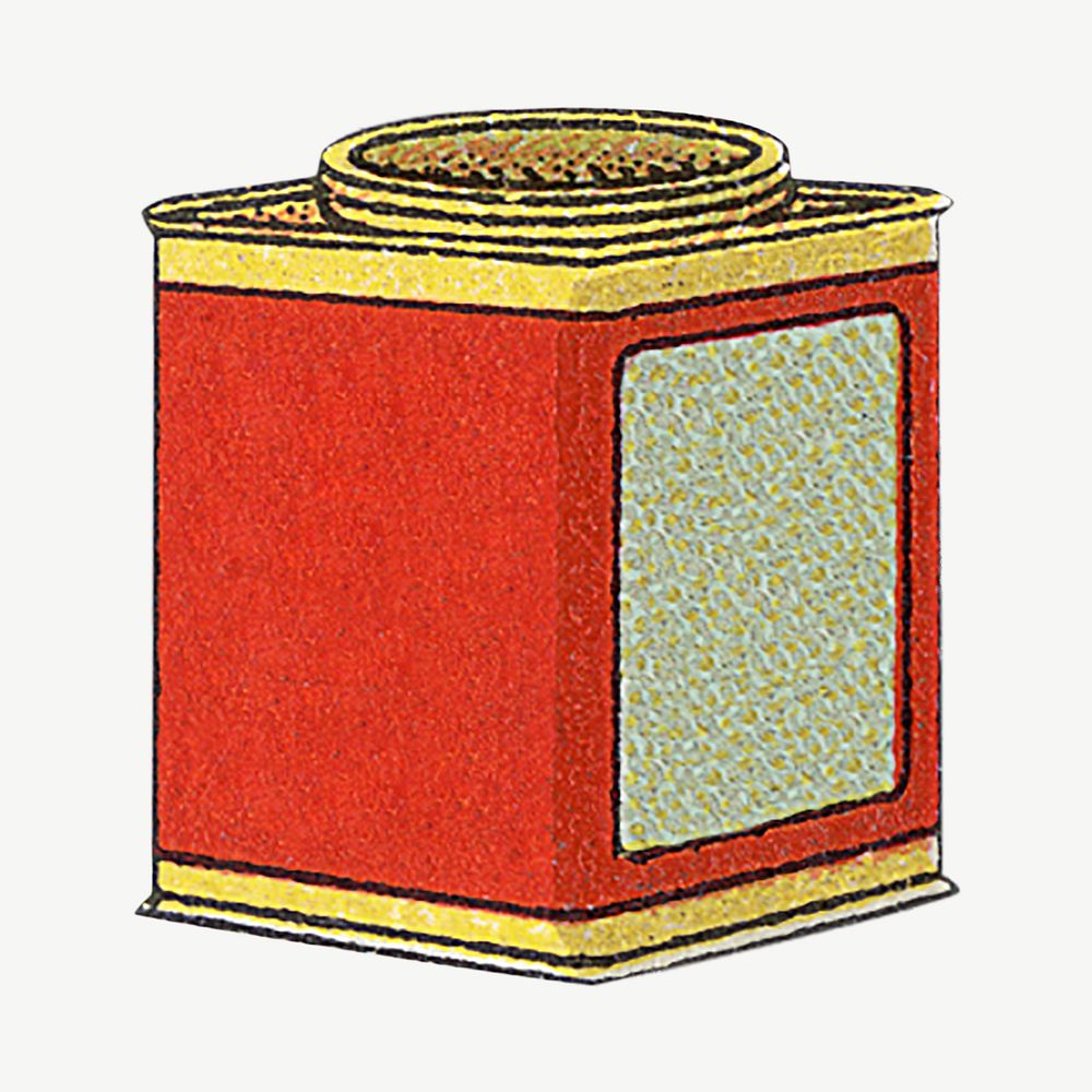 Vintage tea box chromolithograph illustration psd. Remixed by rawpixel.