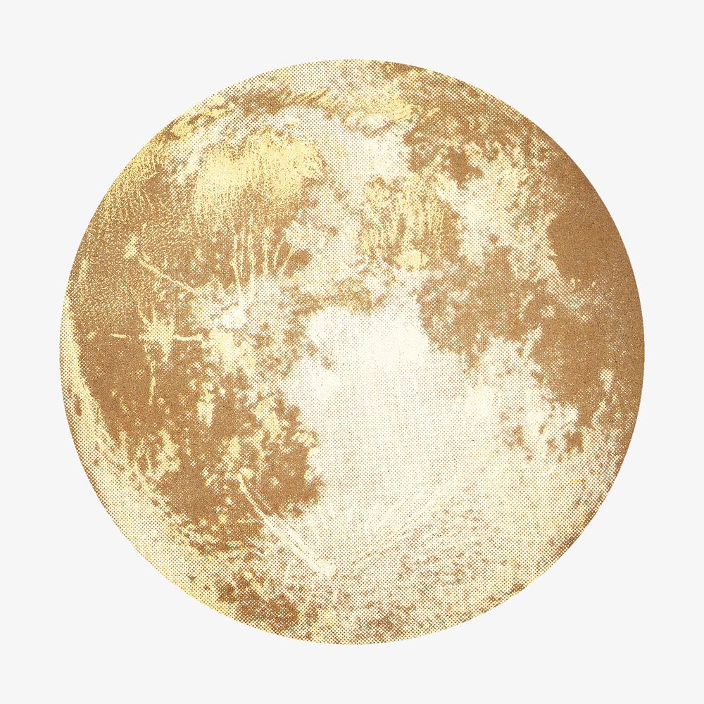 Full moon chromolithograph illustration. Remixed by rawpixel.