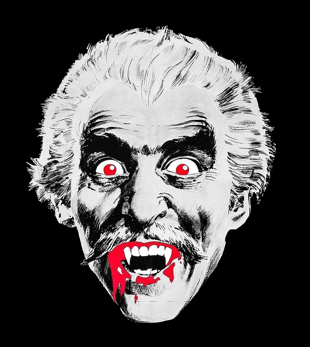 Count Dracula (1970) drawing by Jess Franco. Original public domain image from Wikipedia. Digitally enhanced by rawpixel.