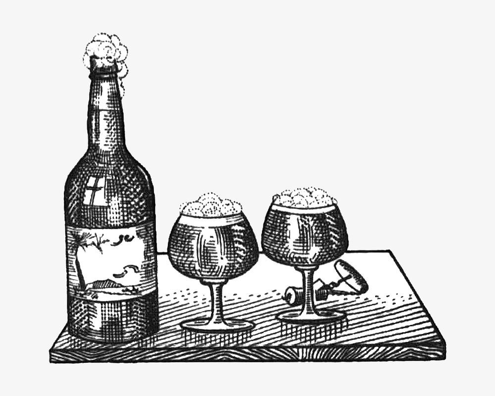 Beer  vintage illustration. Remixed by rawpixel. 