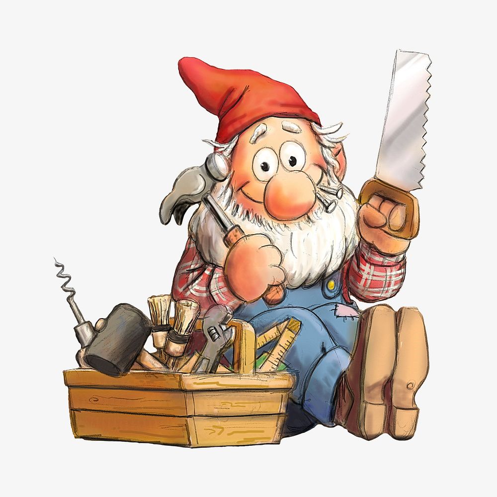 Gnome  vintage illustration. Remixed by rawpixel. 
