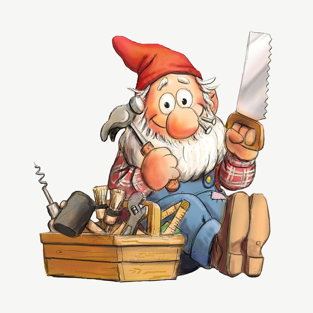 Gnome vintage illustration psd. Remixed by rawpixel. 
