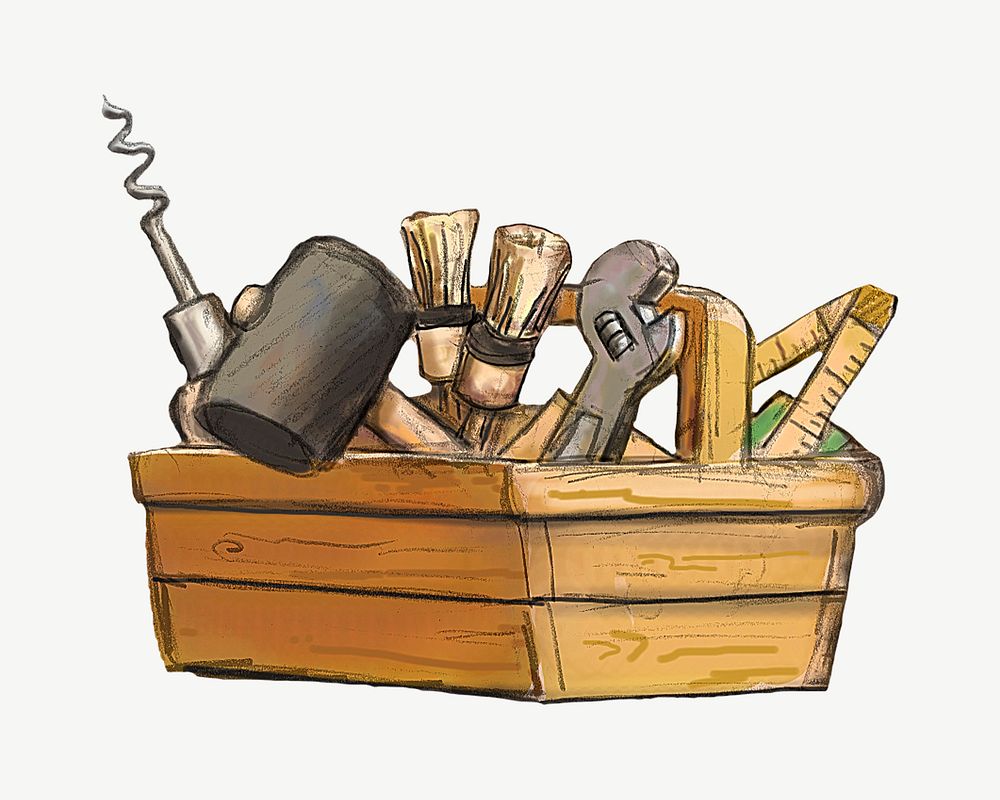 Tool box vintage illustration psd. Remixed by rawpixel. 