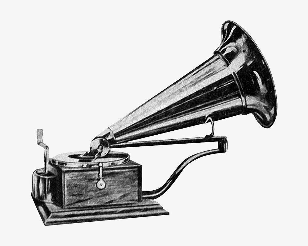 Vintage gramophone chromolithograph art. Remixed by rawpixel. 