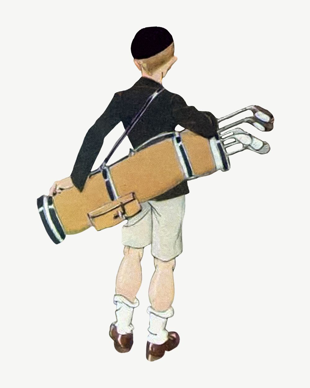 Vintage golf caddy illustration psd. Remixed by rawpixel. 