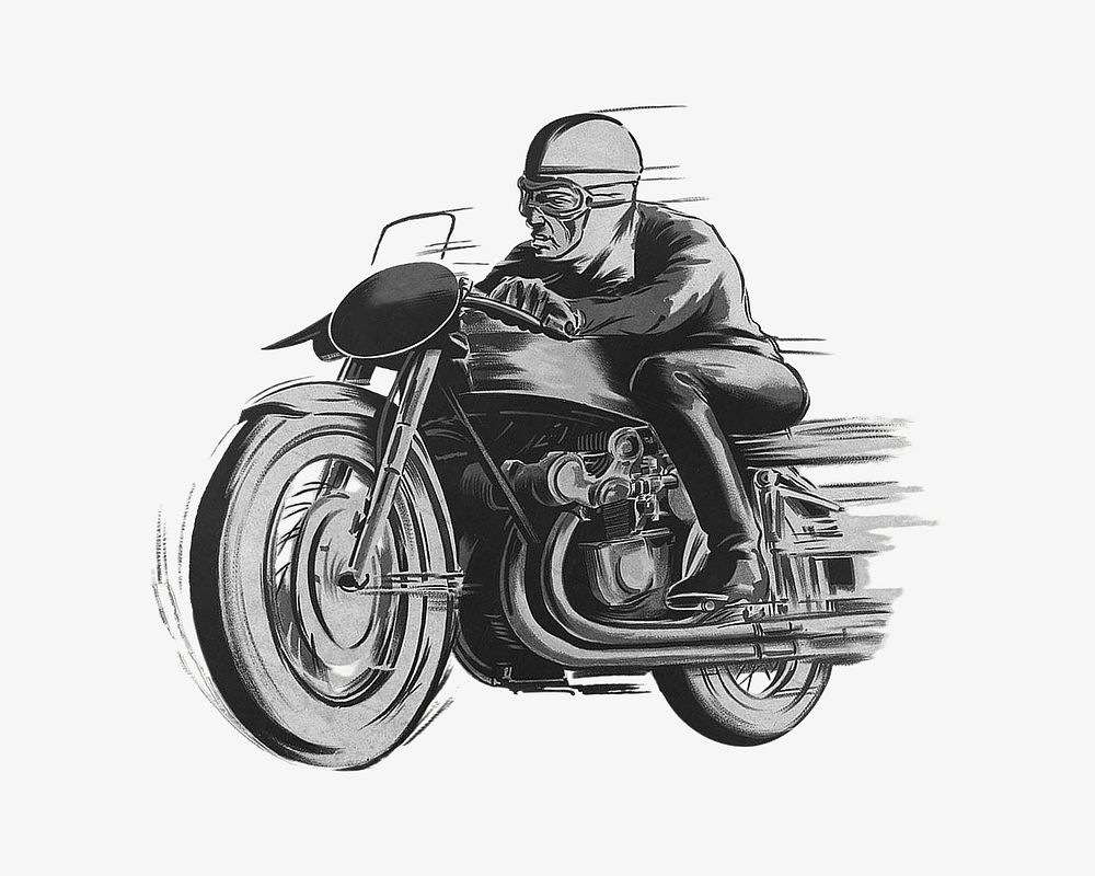 Vintage motorcycle chromolithograph art. Remixed by rawpixel. 