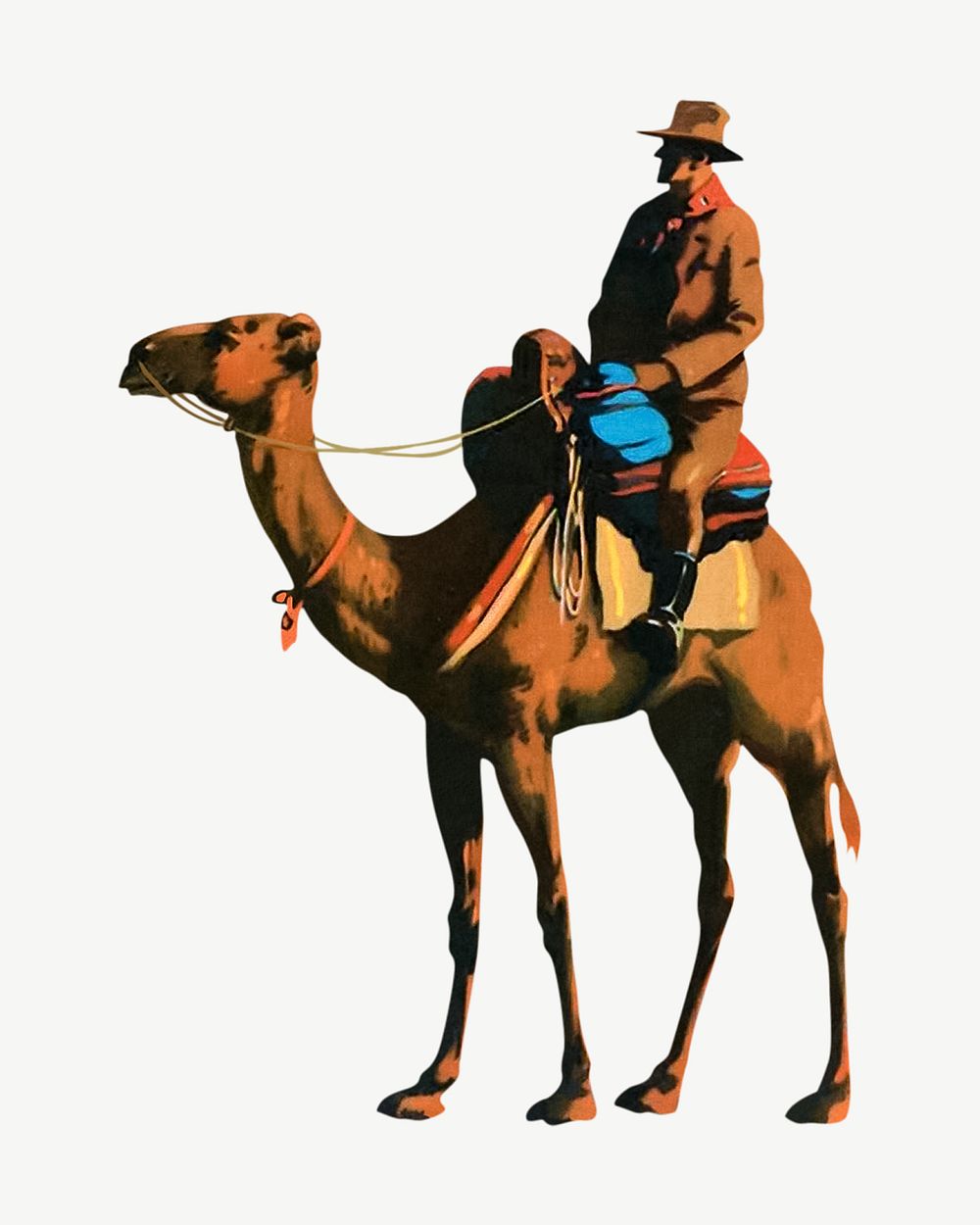 Vintage camel ride chromolithograph art psd. Remixed by rawpixel. 
