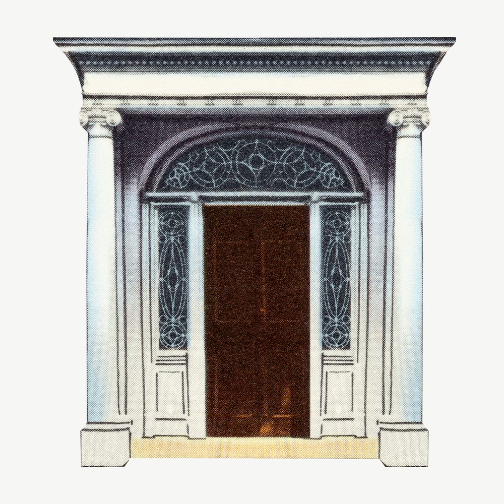Vintage doorway chromolithograph art psd. Remixed by rawpixel. 