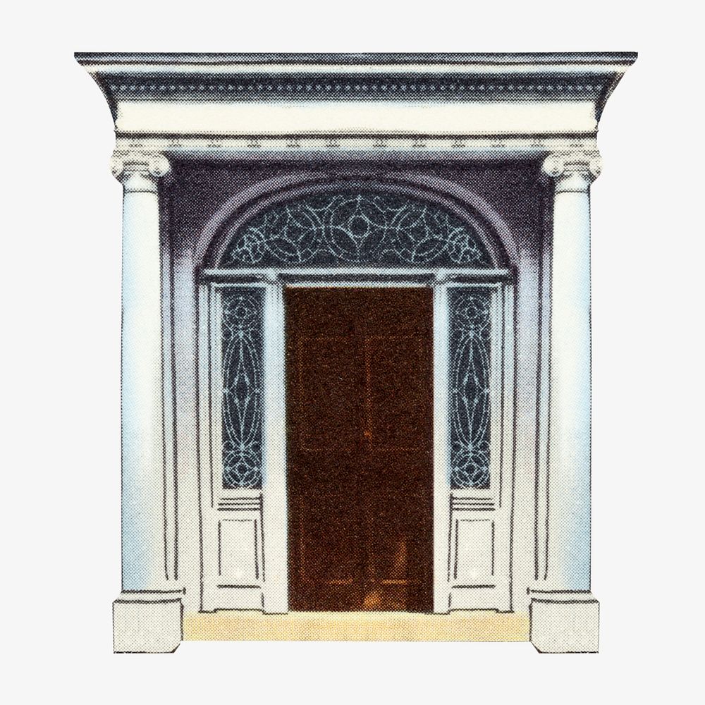 Vintage doorway chromolithograph art. Remixed by rawpixel. 