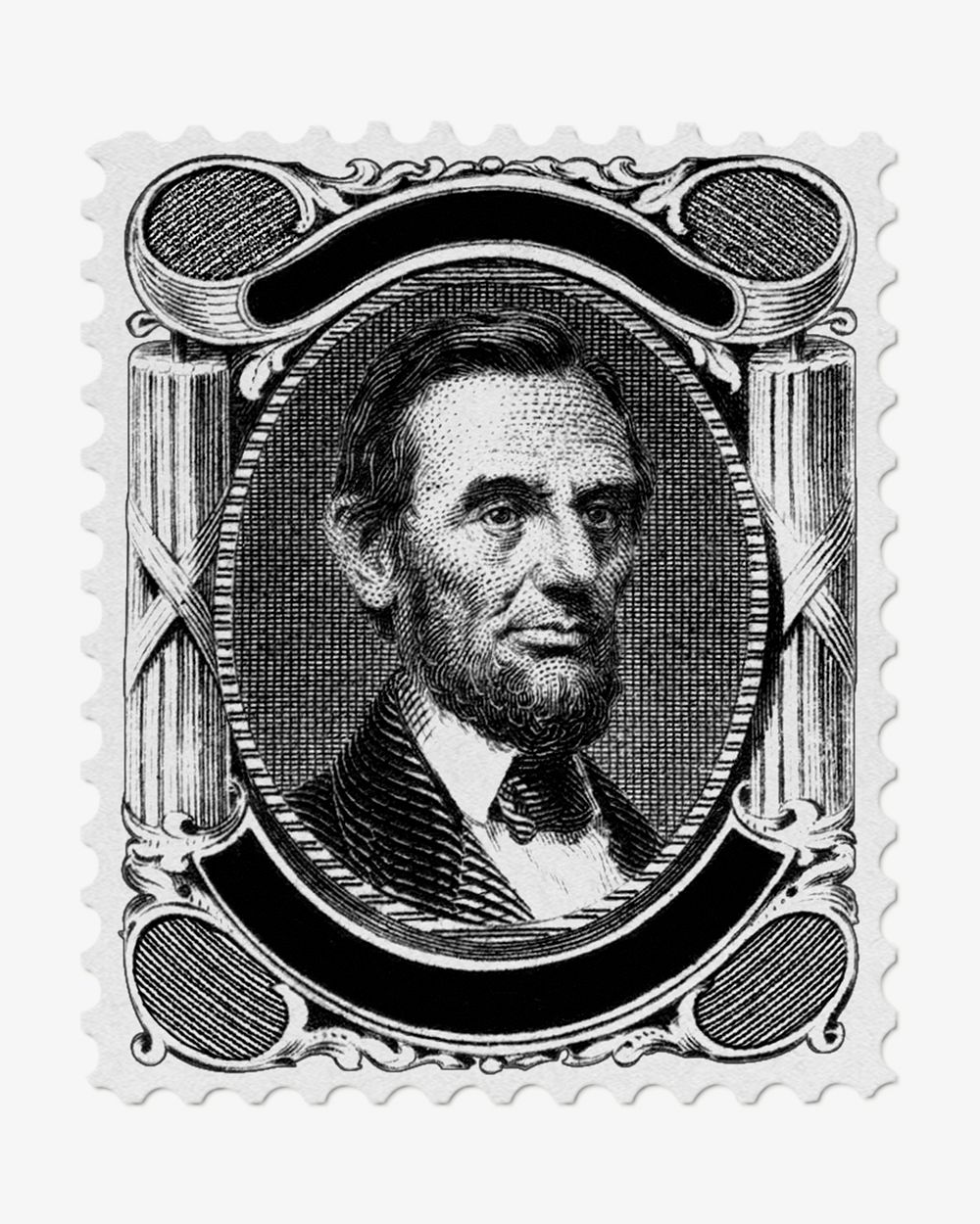 Abraham Lincoln engraving. Remixed by rawpixel. 