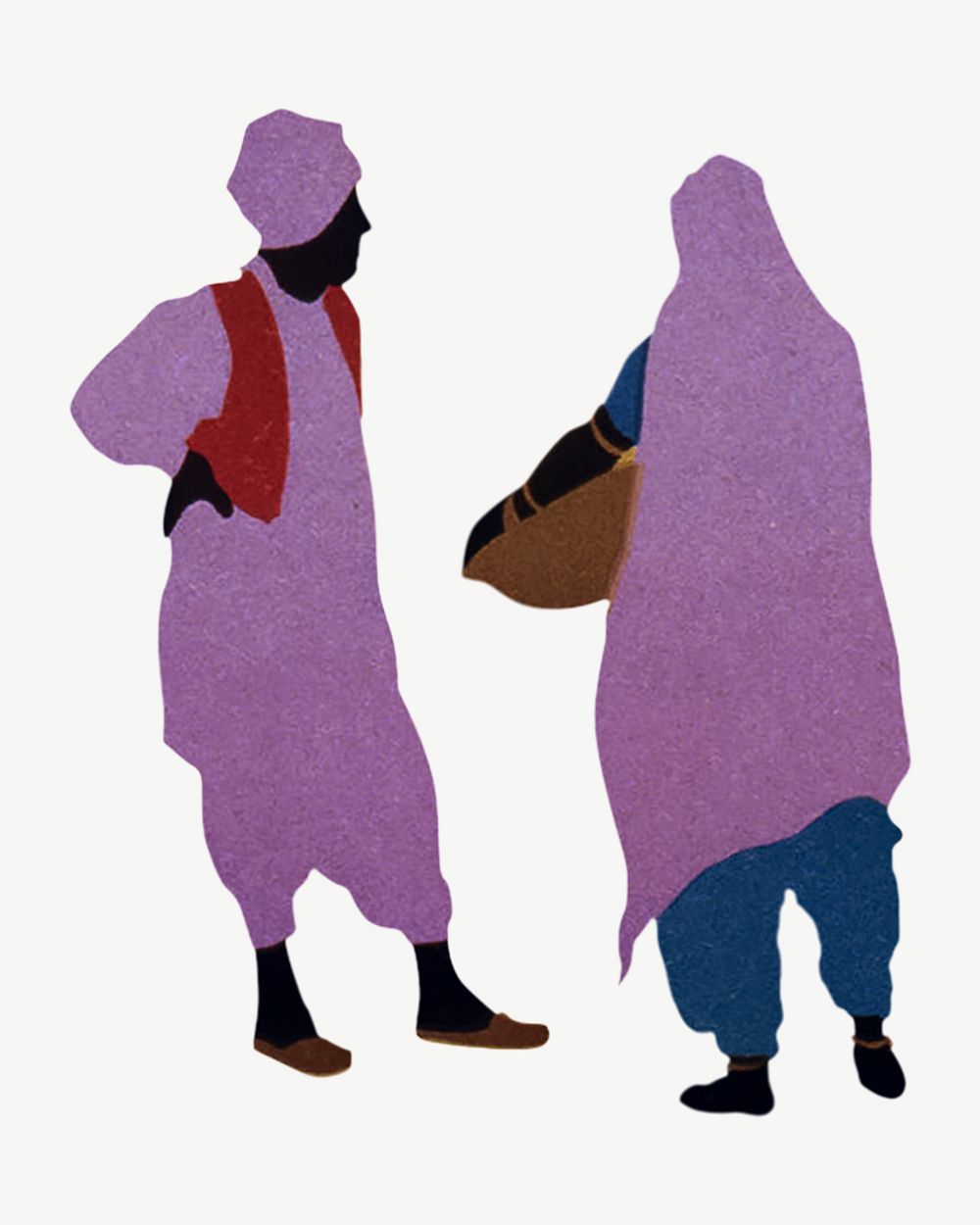 Man & woman in Indian robe silhouette psd. Remixed by rawpixel.
