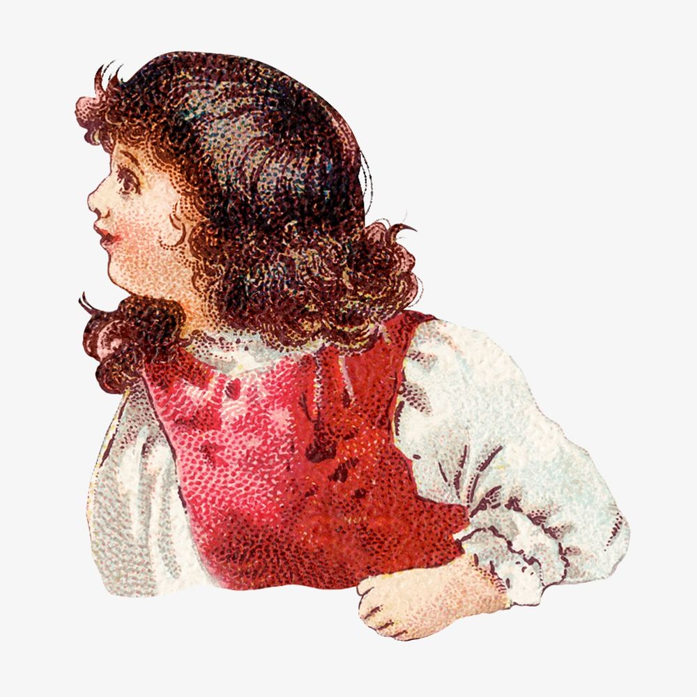 Little girl, vintage person illustration. Remixed by rawpixel.