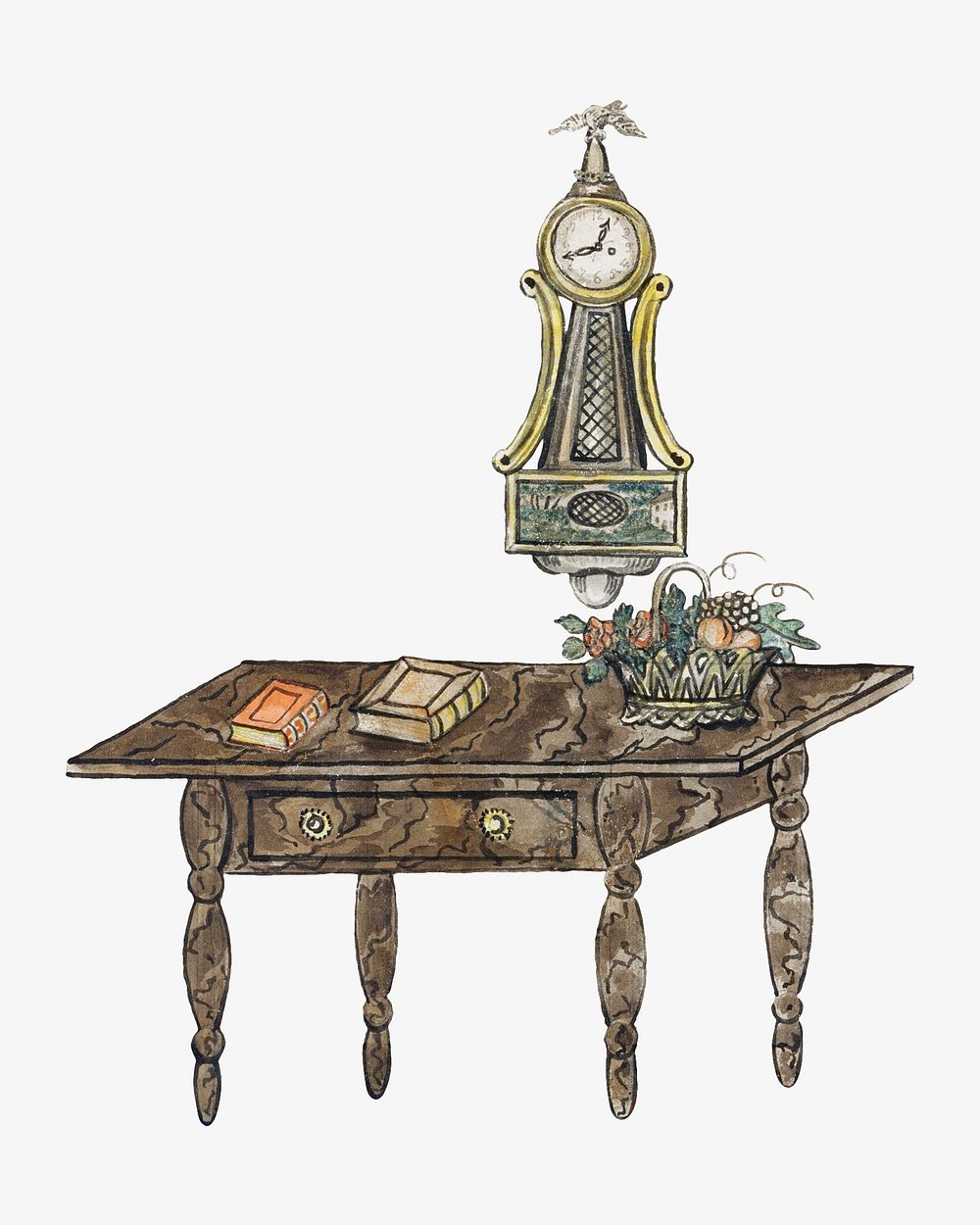 Victorian reading table, vintage illustration by Joseph H. Davis. Remixed by rawpixel.