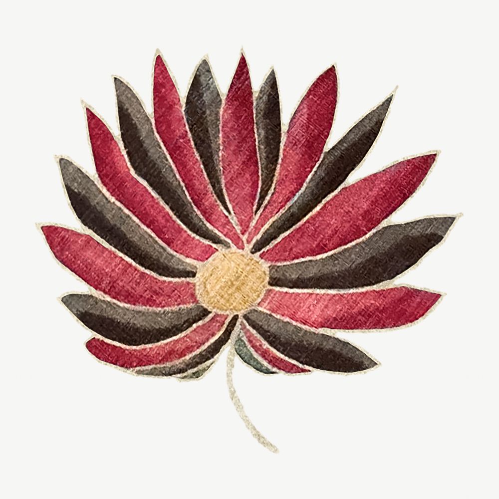 Black & red flower, vintage botanical illustration psd. Remixed by rawpixel.