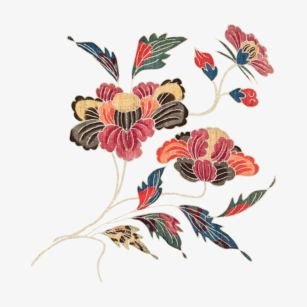 Colorful flowers, vintage botanical illustration. Remixed by rawpixel.