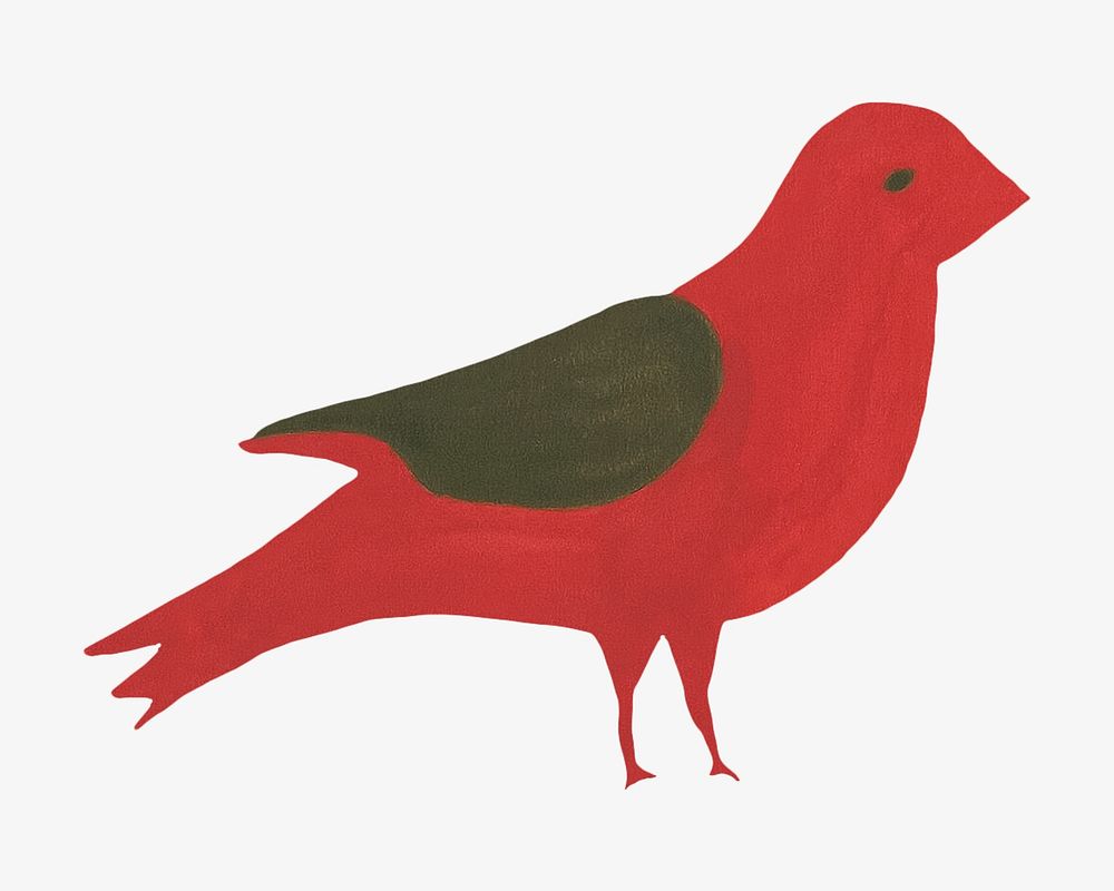 Red bird, vintage animal illustration by Mildred E. Bent. Remixed by rawpixel.