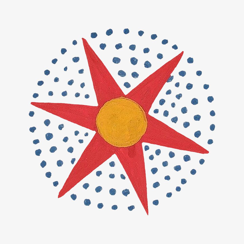 6-point star, vintage symbol illustration. Remixed by rawpixel.