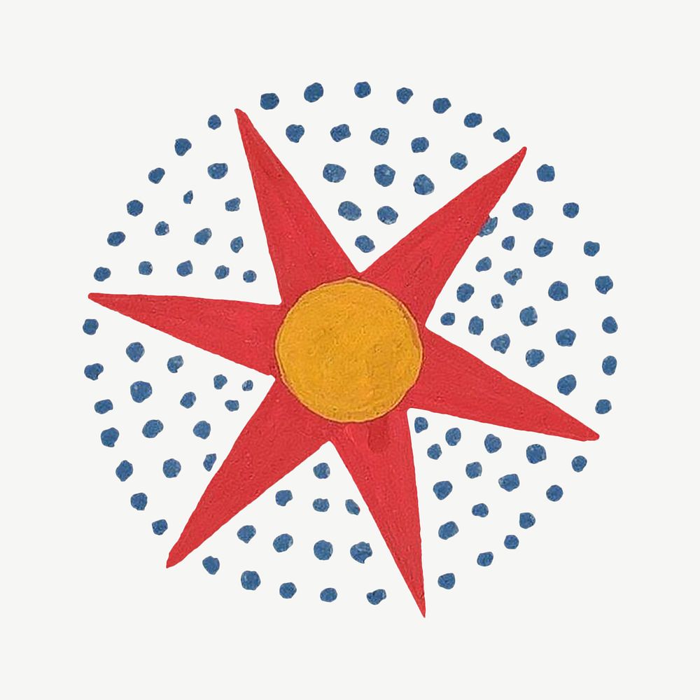 6-point star, vintage symbol illustration psd. Remixed by rawpixel.