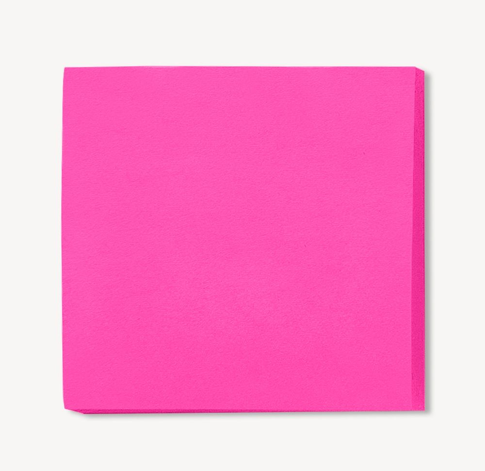 Pink sticky note isolated design