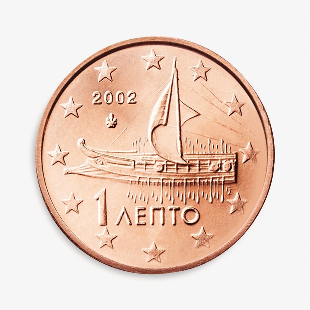 Greek coin money isolated image