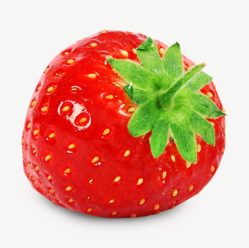 Fresh strawberry  fruit collage element psd