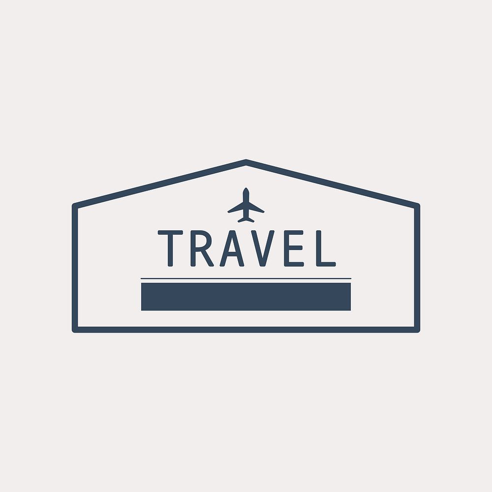 Green geometric travel badge vector