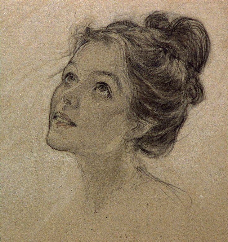 Young woman looking up (between 1890 and 1917) by William Leroy Jacobs