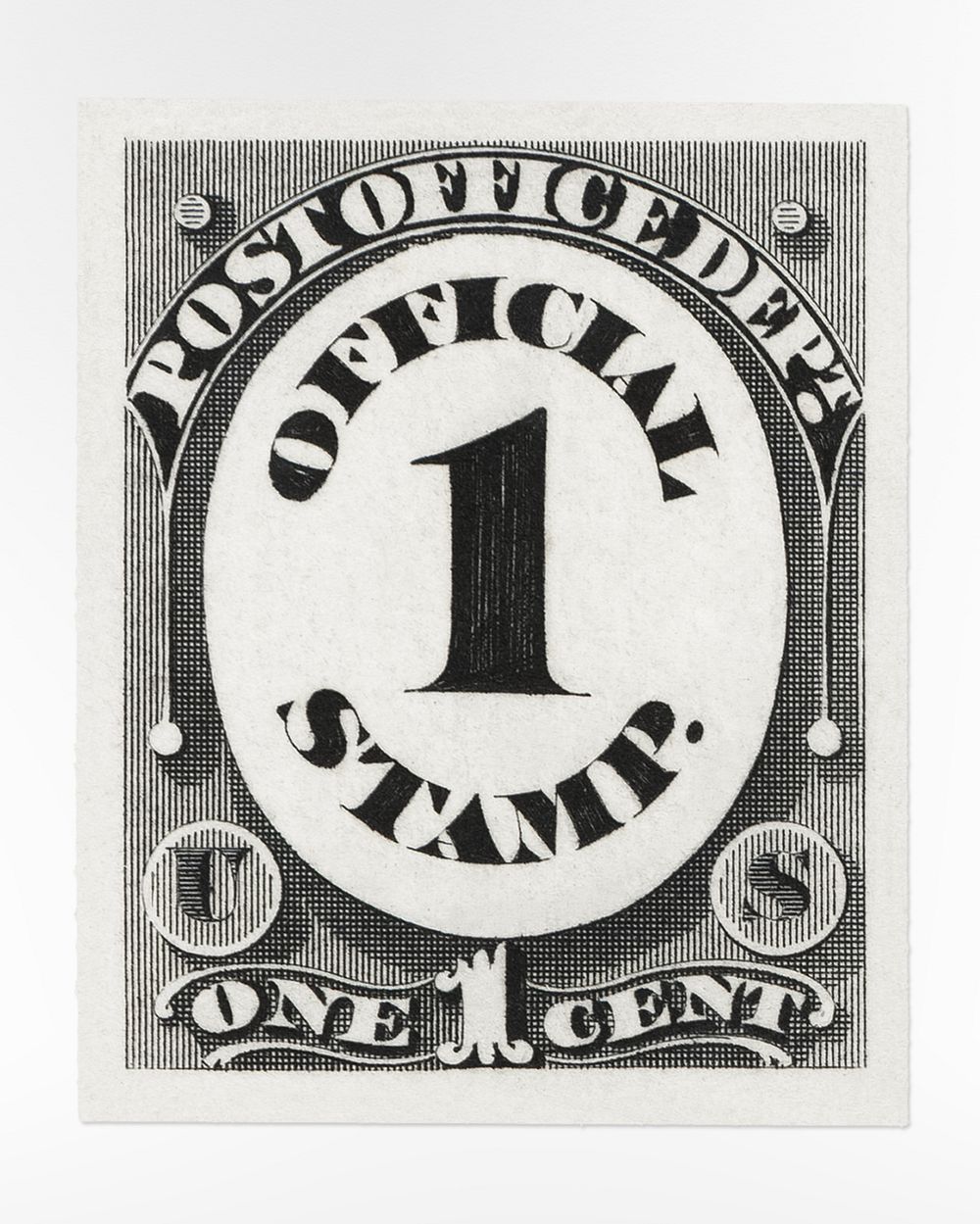 1c Post Office Department card plate proof. Original public domain image from Smithsonian. Digitally enhanced by rawpixel.