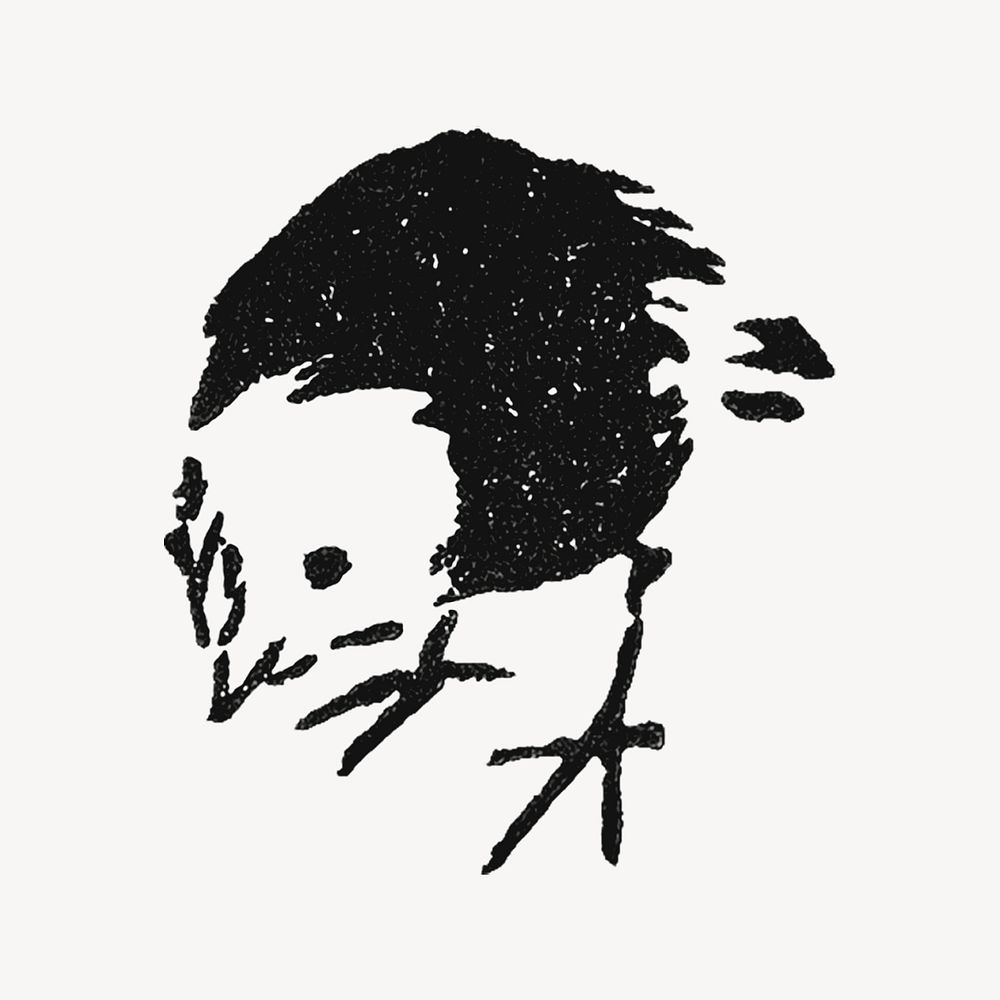 Japanese baby chicken, ink animal illustration by Toyeki psd. Remixed by rawpixel.