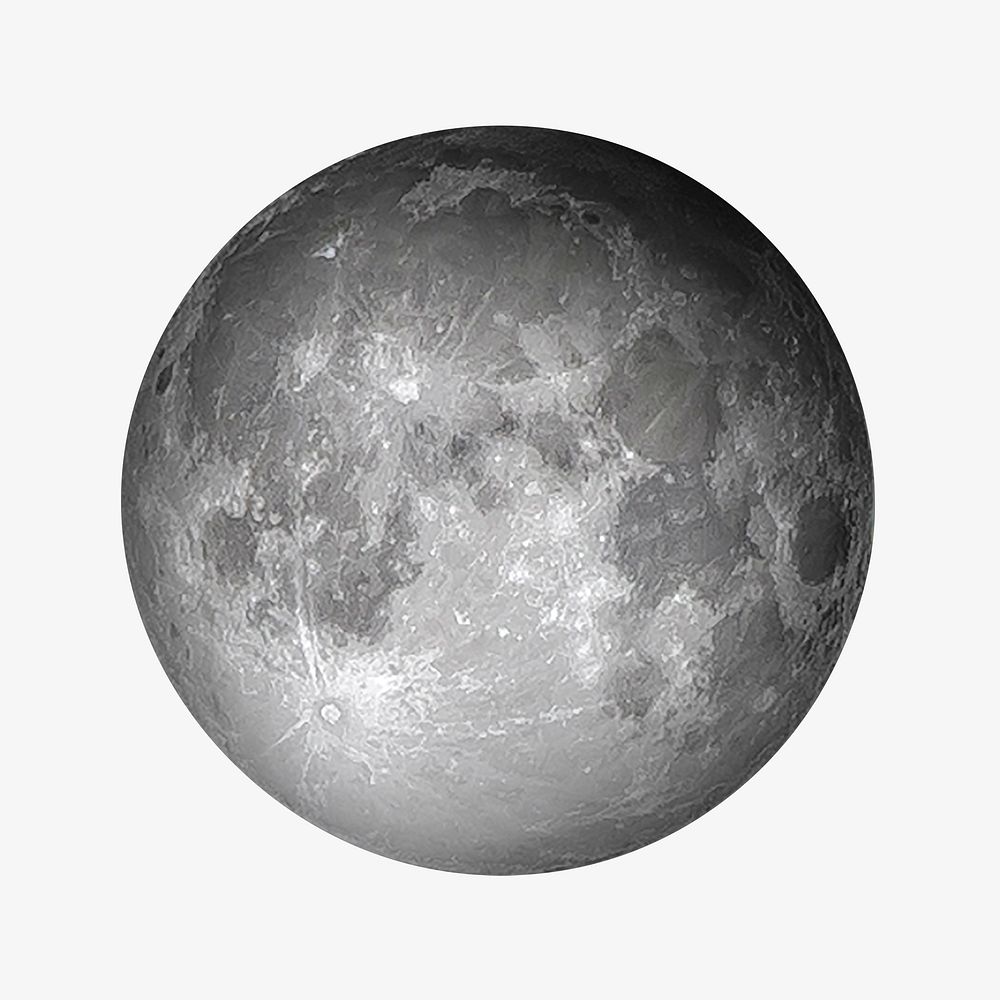 Full moon night astronomy, isolated image