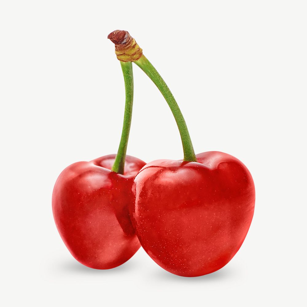 Red cherry design element psd