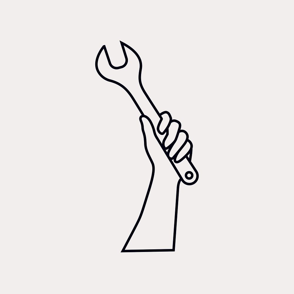 Wrench line art vector