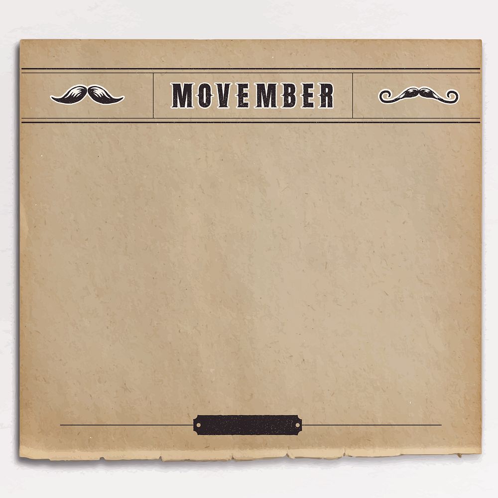 Movember vintage frame design vector