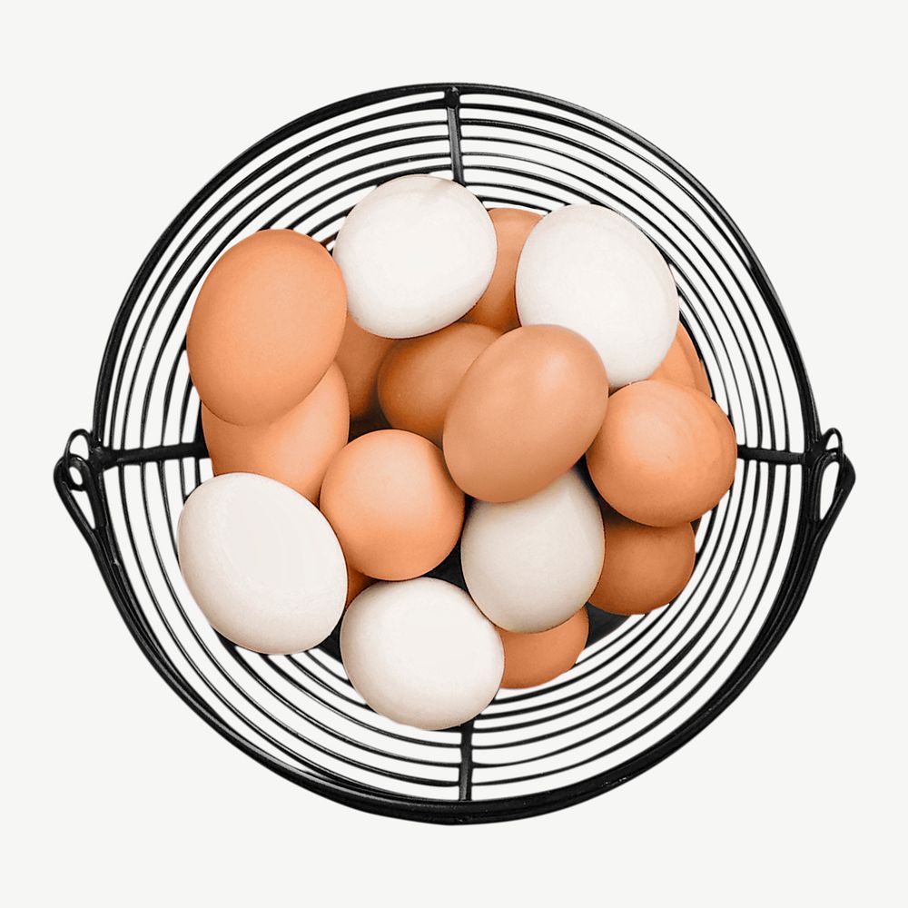 Premium PSD  Chicken eggs in a basket isolated premium psd