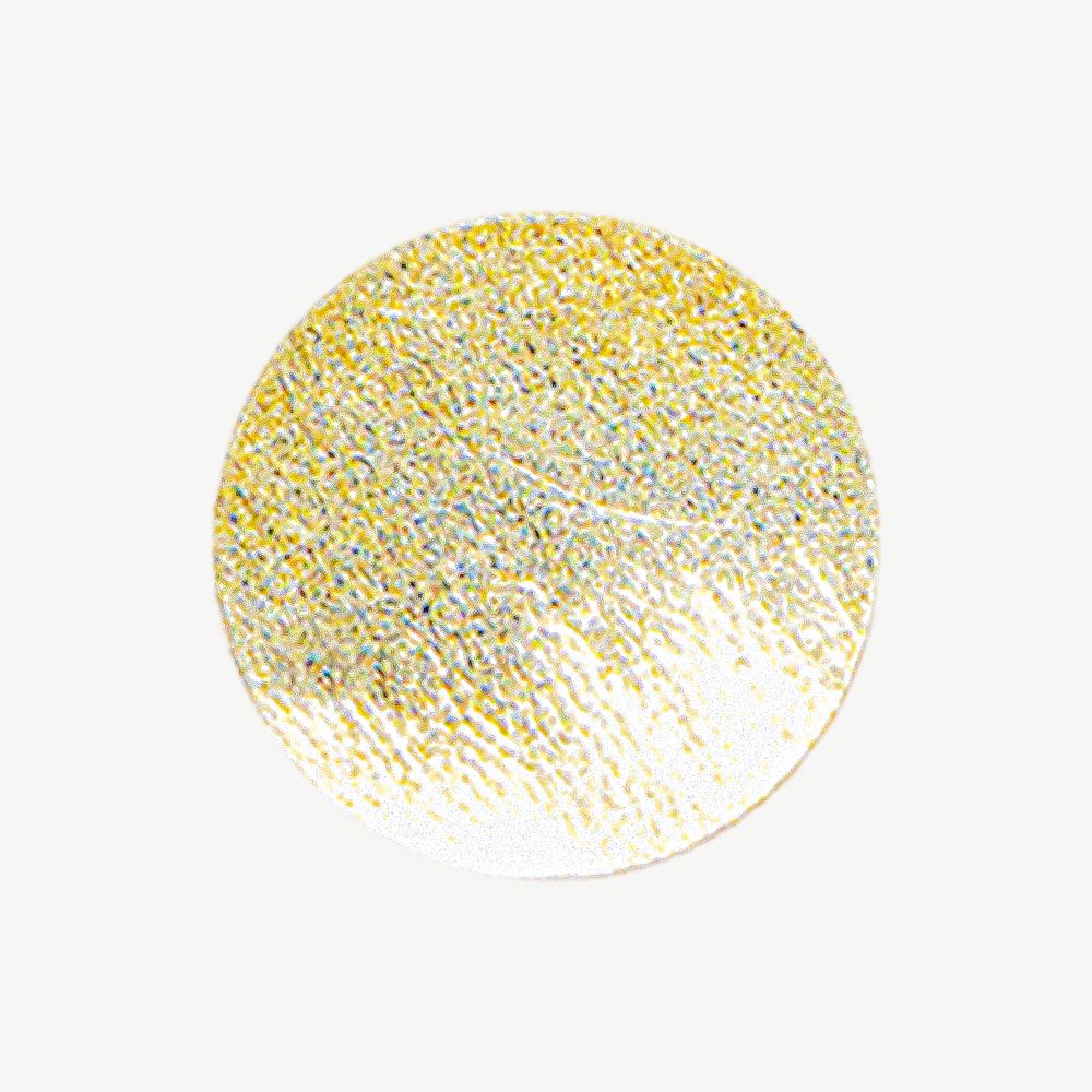 Gold metallic round confetti collage element psd