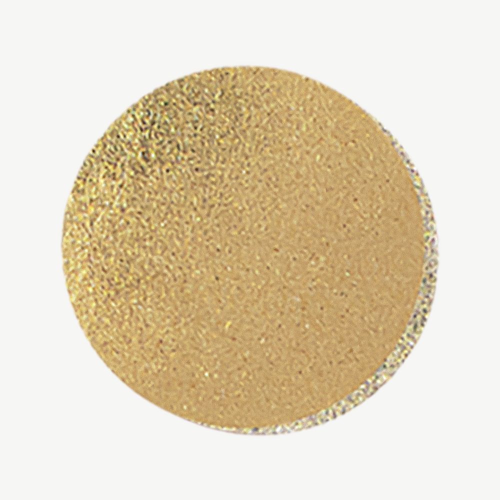 Gold metallic round confetti collage element psd