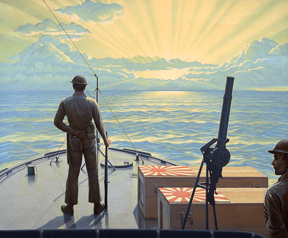 Sinking Sun (1942) oil painting by Griffith Baily Coale. Original public domain image from Wikipedia. Digitally enhanced by…
