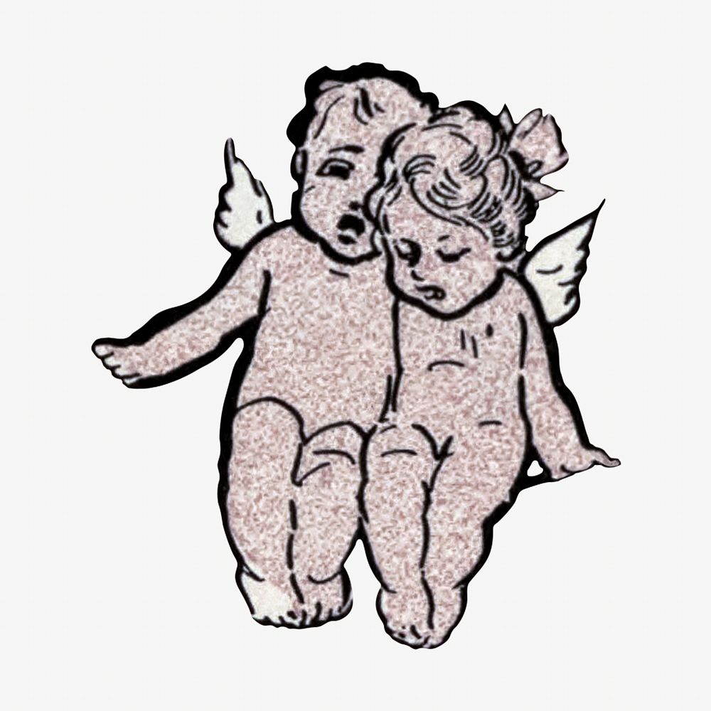 Vintage cherubs illustration. Remixed by rawpixel. 