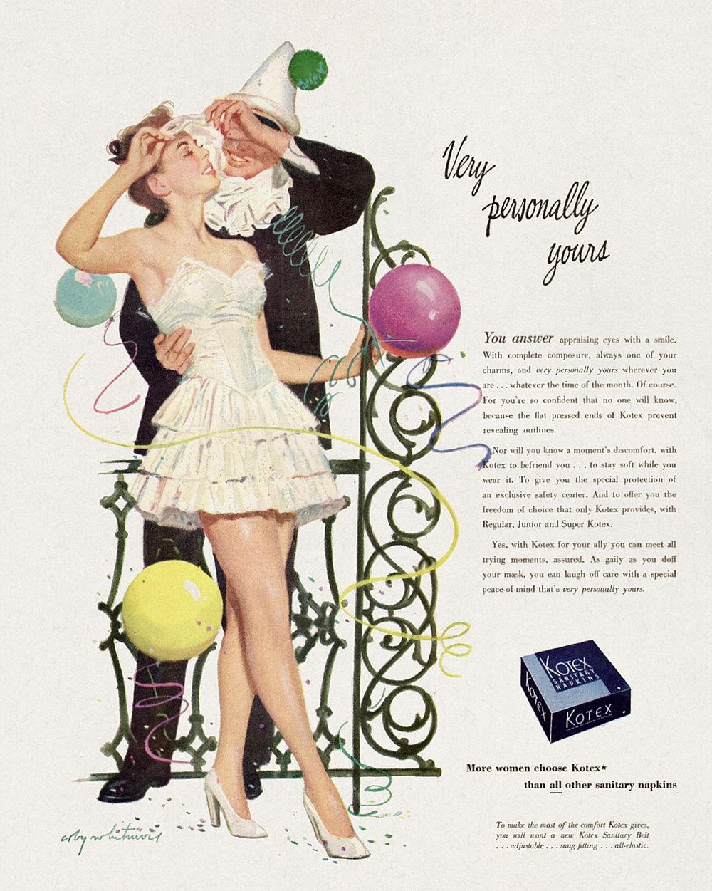 Very personally yours (1950) chromolithograph by Kotex and Coby Whitmore. Original public domain image from Wikipedia.…