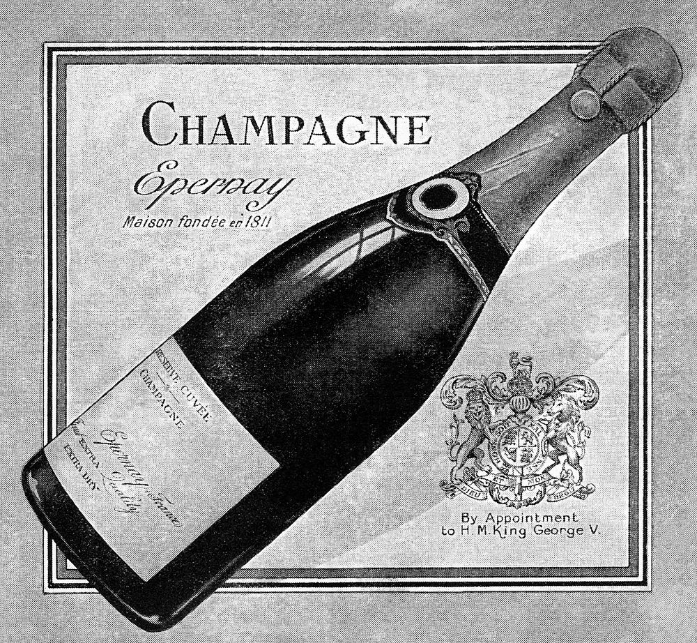 Perrier-Jouet advertisement (1923) drawing. Original public domain image from Wikipedia. Digitally enhanced by rawpixel.