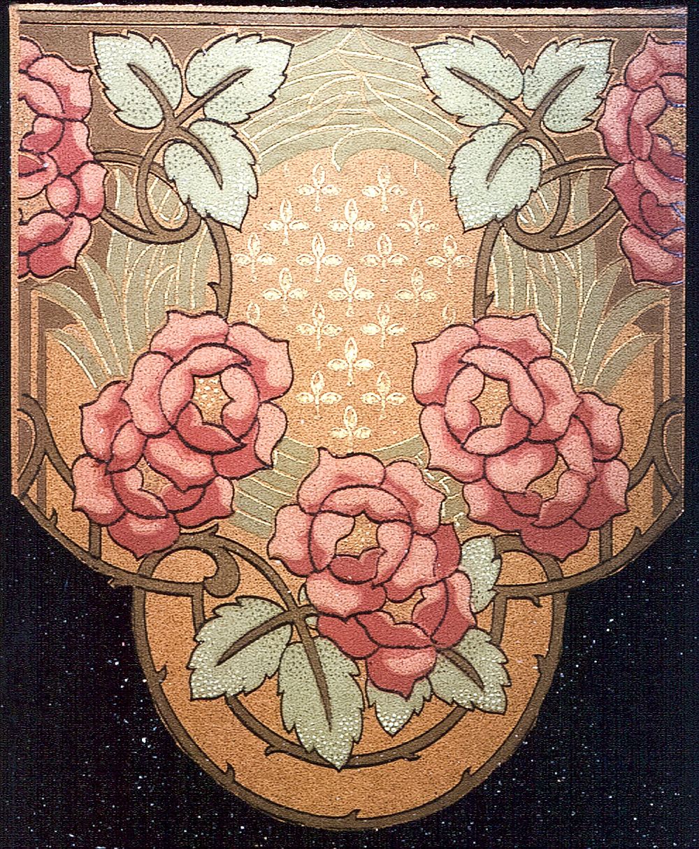Sidewall - sample (1906&ndash;07), Art nouveau flower illustration. Original public domain image from The Smithsonian…