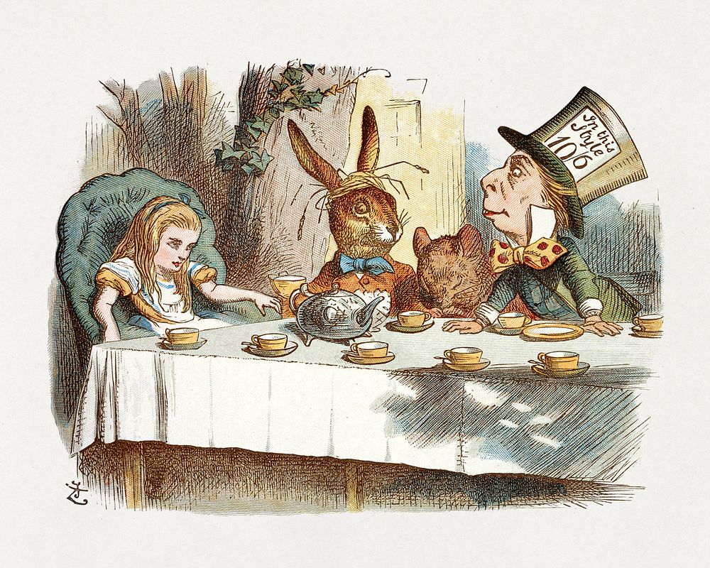 Illustration from The Nursery "Alice", "Alice's Adventures in Wonderland" (1890), vintage illustration by John Tenniel.…
