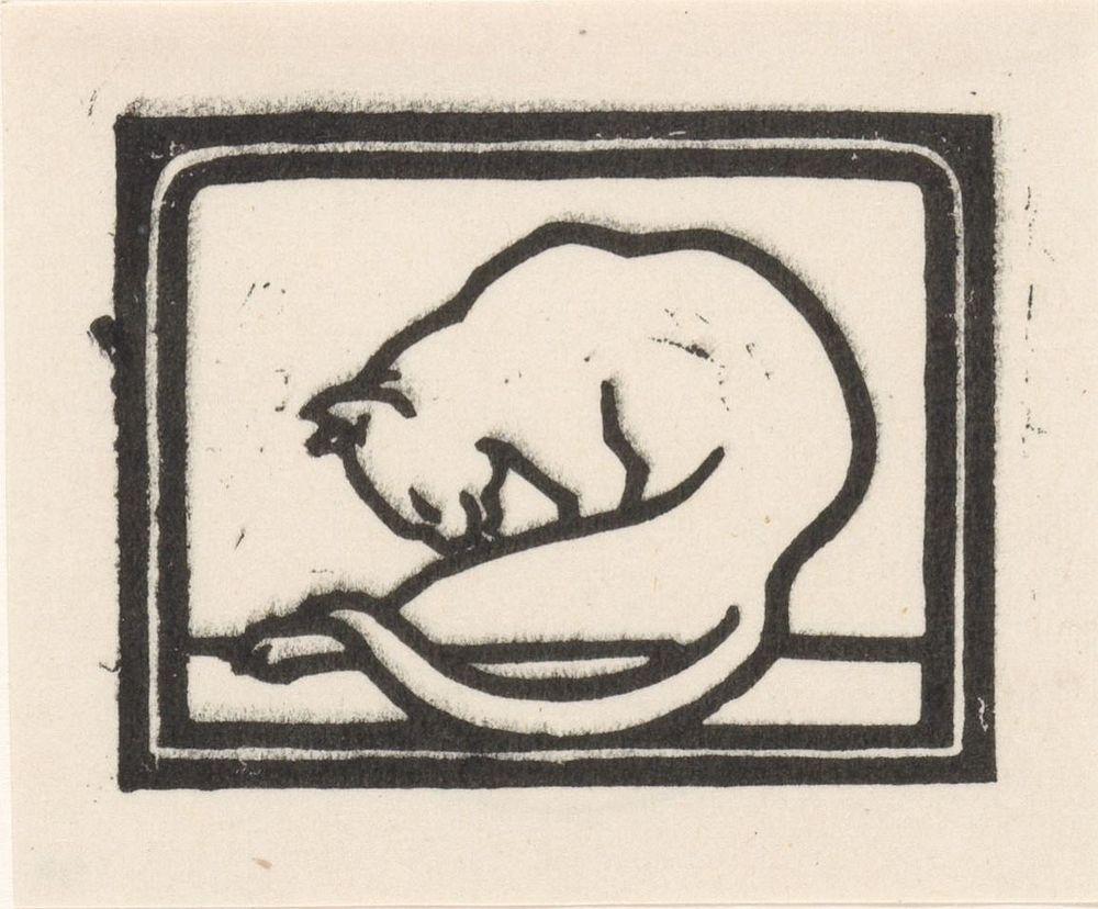 Zich wassende kat (1918) by Julie de Graag