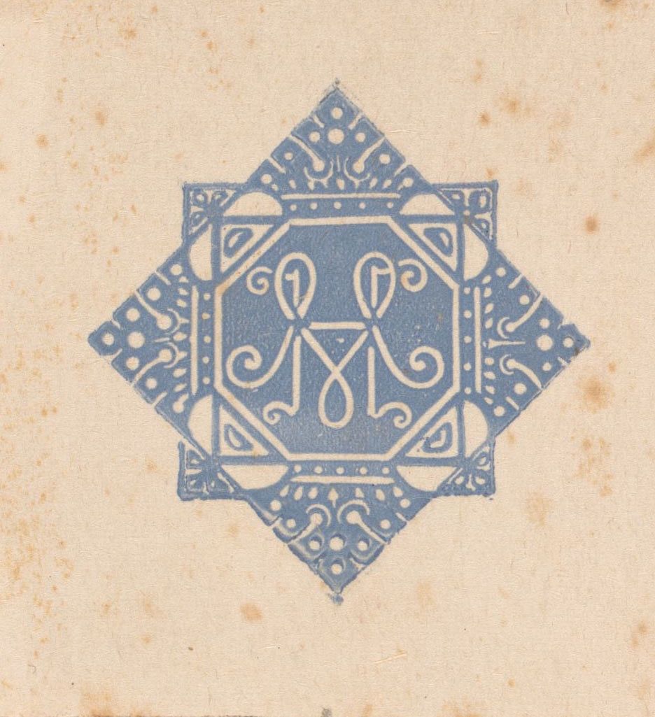 Vignet met monogram MvH (c. 1871 - 1939) by Bernard Willem Wierink