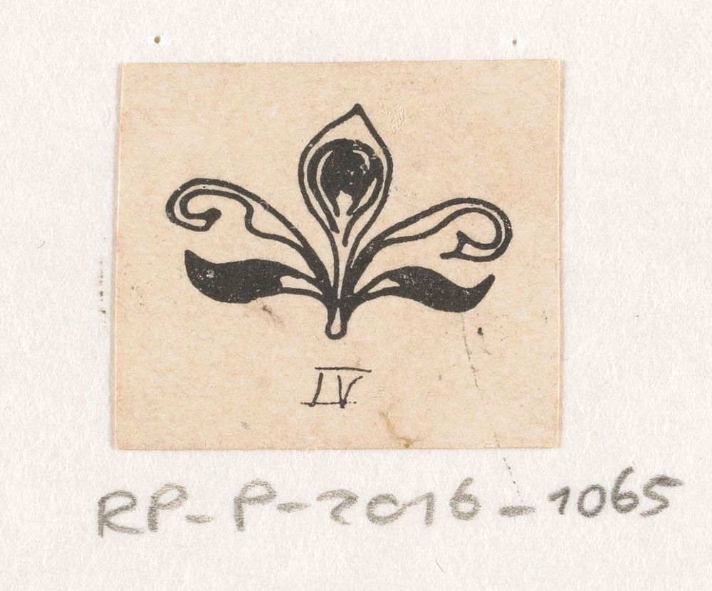 Ornament met bloem (1870 - 1937) by anonymous and Willem Wenckebach